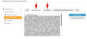 código y key ssl